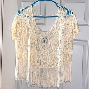 Lace Top with Fringe!